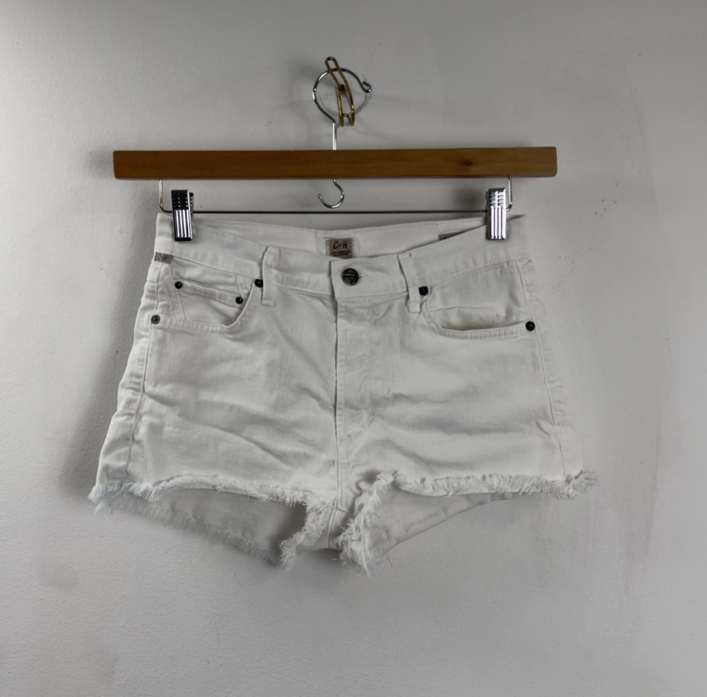 Citizens of Humanity Boogie Women’s Off White Jean High Rise Shorts Size 28